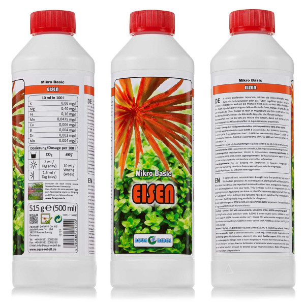 Aqua Rebell NPK + Eisen + GH Boost N | Aquarium Basic Dünger Set inkl. Dosierpumpe - Eisen Basic 500ml