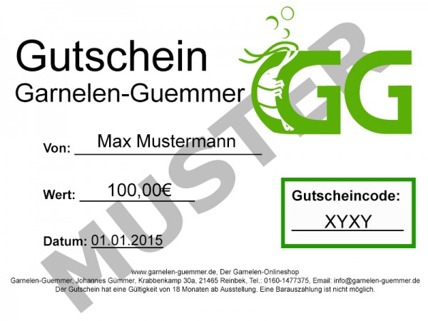 Garnelen-Guemmer Gutschein 100 Euro