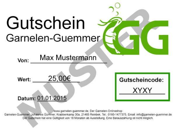 Garnelen-Guemmer Gutschein 75 Euro