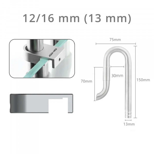 Mini Edelstahl Filter Ein-/Auslauf Set - Outflow 12/16mm (13mm)