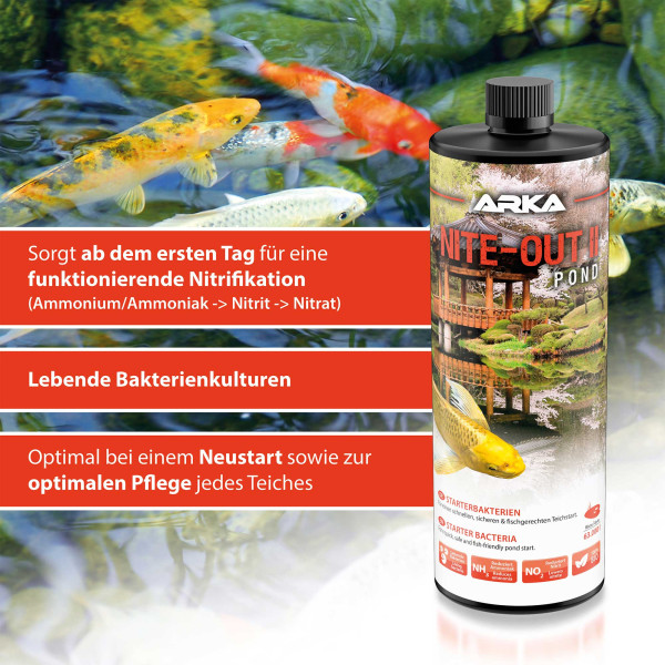 ARKA TEICH Nite-Out II | Starterbakterien 946l Liter für Teich